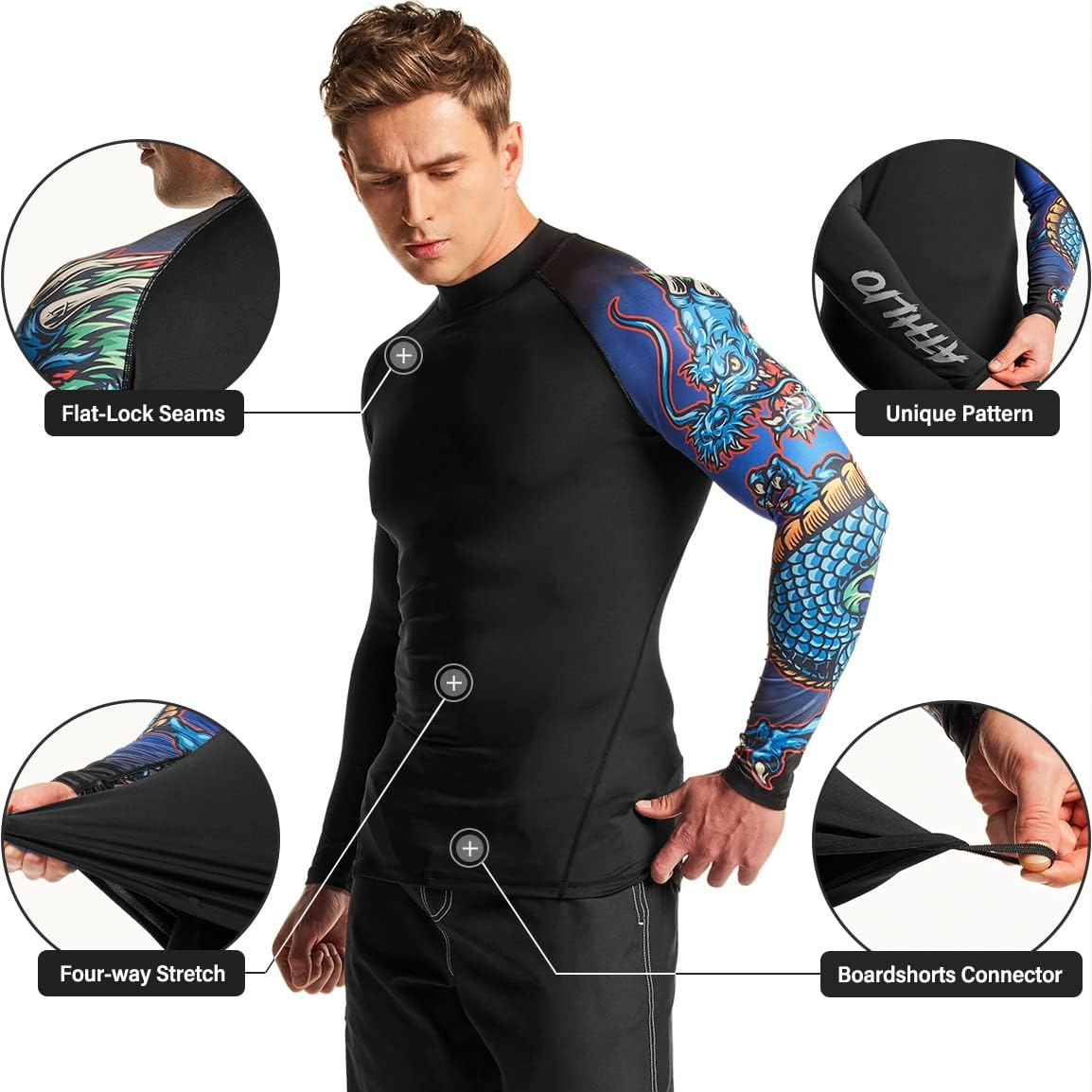 Dragon Print No-Gi Rash Guard