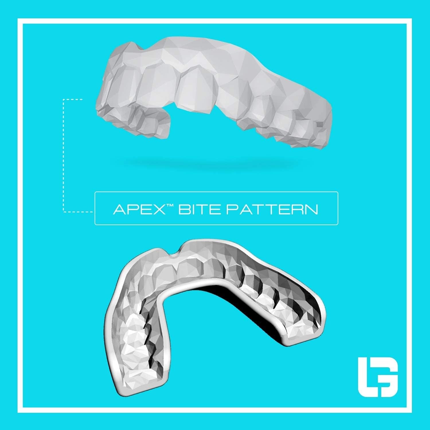 APEX Lite Sports Mouthguard for Football, Basketball, Boxing, Wrestling, Soccer, BJJ, Hockey, MMA | Adults & Youth | Pre-Indented for a Precise Fit | Case Included (APEX LITE, Large Clear)