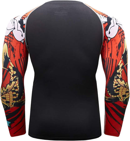 Long Sleeve Skull No-Gi Rashguard Red