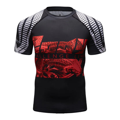 Rashguard Jiu Jitsu T-Shirt+Mma Shorts Sets Muay Thai Rash Guard Gym Tracksuit BJJ Rashguard Kickboxing Sport Suit Mma Clothing