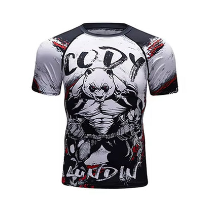 Rashguard Men'S Kimono Jiu Jitsu Mma T-Shirt+Pants Sets Muay Thai Shorts Bjj Rashguard for Men Gym Boxing Jerseys Clothing Boxeo