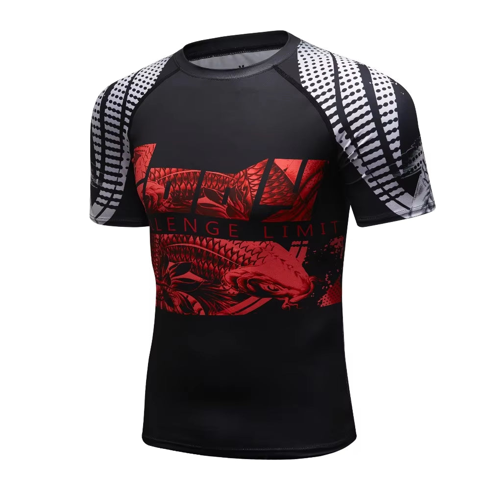 Rashguard Jiu Jitsu T-Shirt+Mma Shorts Sets Muay Thai Rash Guard Gym Tracksuit BJJ Rashguard Kickboxing Sport Suit Mma Clothing